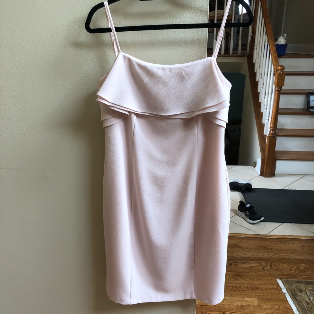 Karl Lagerfeld soft pink ruffle detail dress